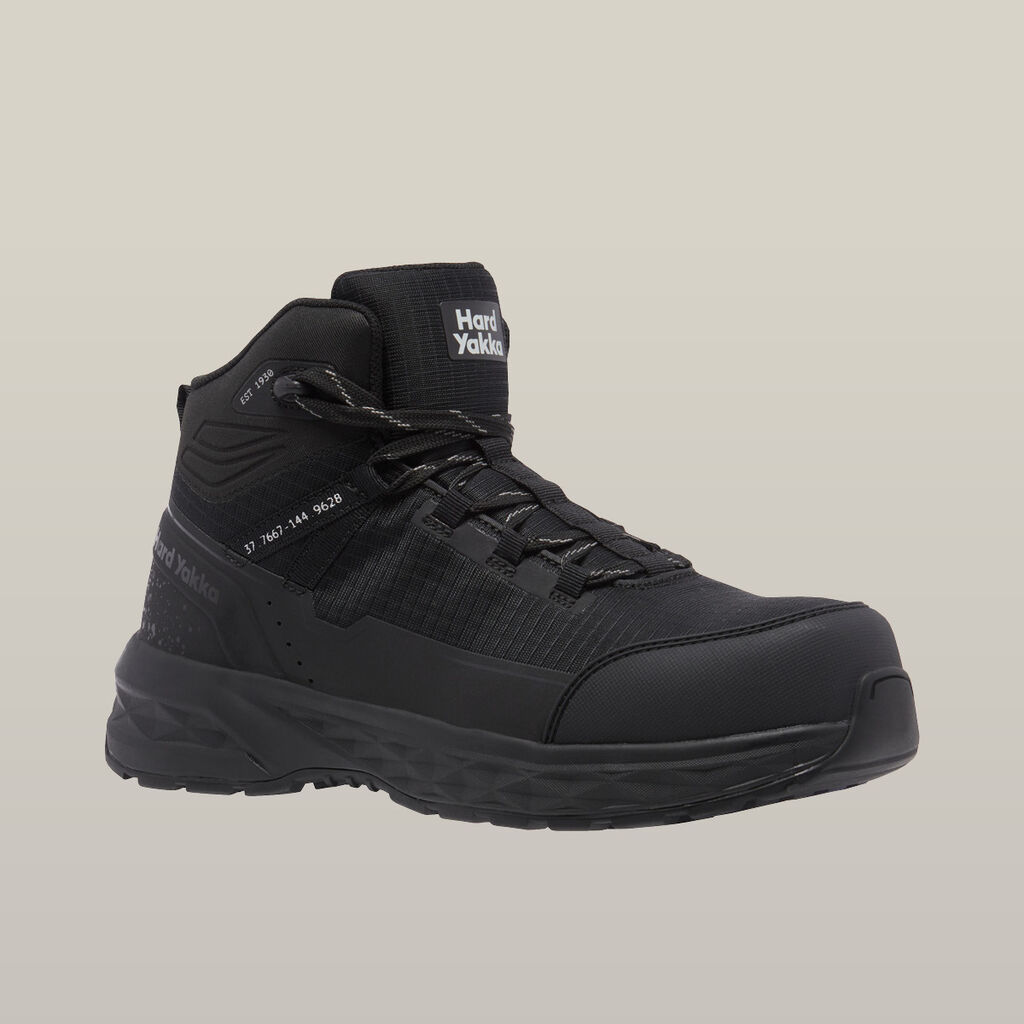 Hard Yakka Y60363 X Range Mid Composite Toe Safety Boot-Black