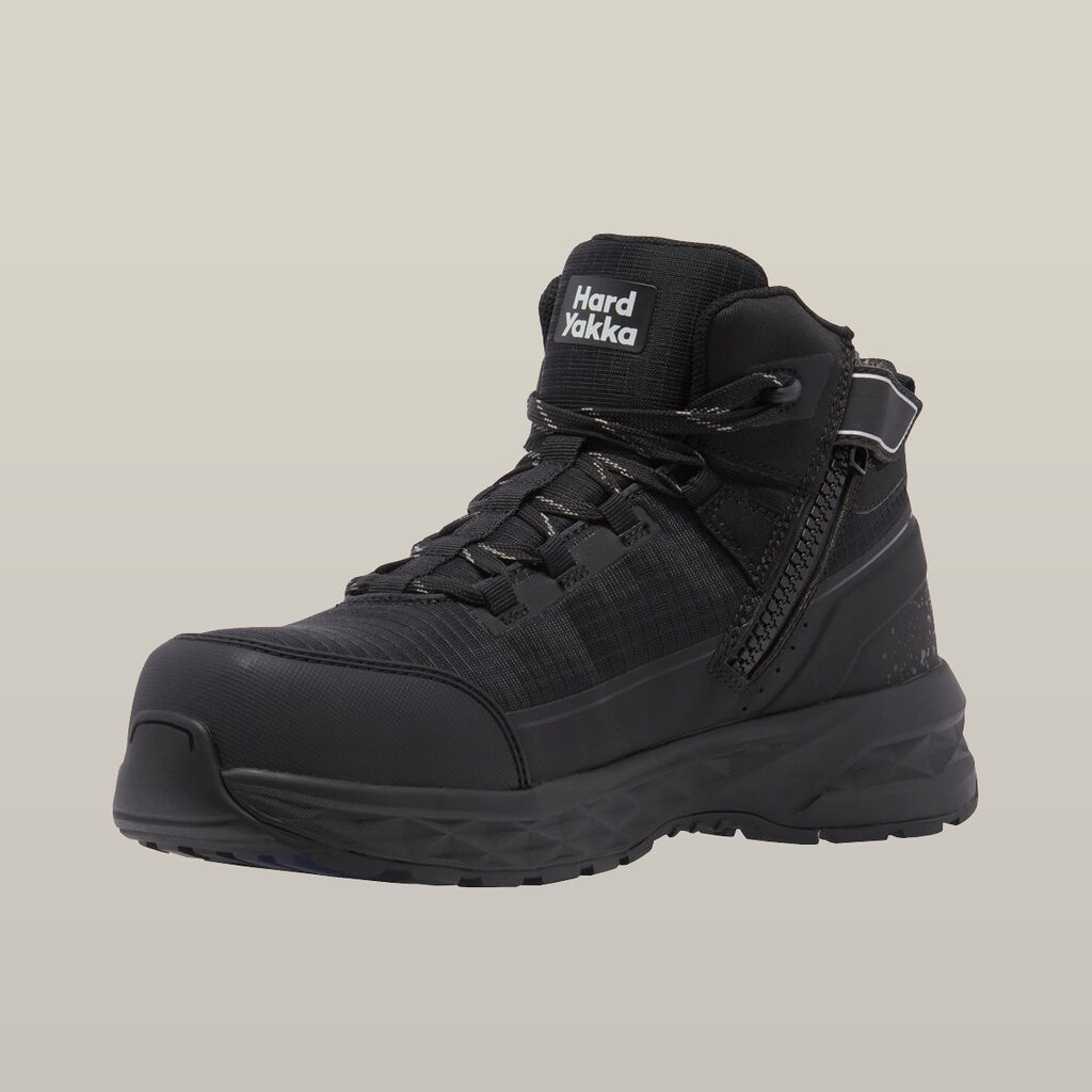 Hard Yakka Y60363 X Range Mid Composite Toe Safety Boot-Black