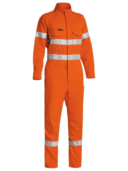 Bisley BC8185T Tencate Tecasafe® Plus 580 Taped Hi-vis Lightweight Engineered Fr Non Vented Coverall-Orange
