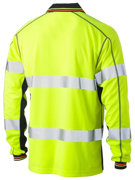 Bisley BK6219T Taped Two Tone Hi-vis Polyester Mesh L/s Polo Shirt