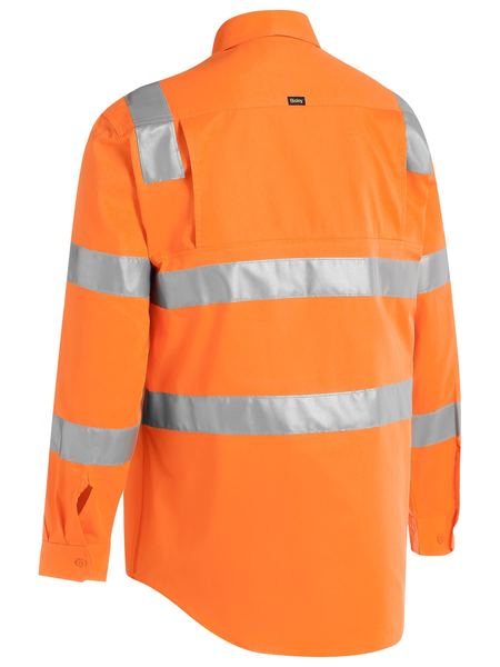 Bisley BS6016T Taped Hi-vis Biomotion Vic Rail Shirt-Orange