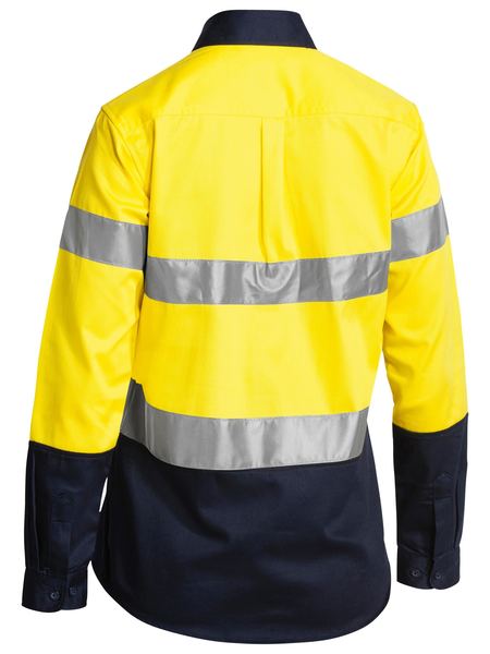 Bisley BLT6456 Two Tone Women's Hi-vis Drill 3m Reflective Tape L/s Shirt