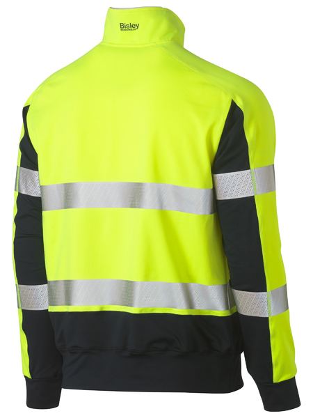 Bisley BK6817T Taped Two Tone Hi-vis Contrast Stretchy 1/4 Zip Pullover
