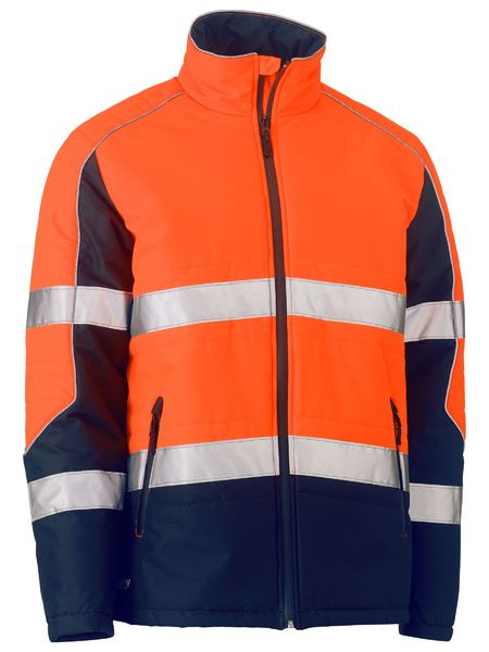 Bisley BJ6829T Taped Two Tone Hi-vis Puffer Jacket With Stand Collar