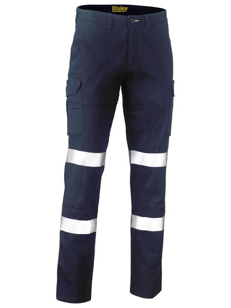 Bisley BPC6008T Taped Biomotion Stretch Cotton Drill Navy Cargo Pants
