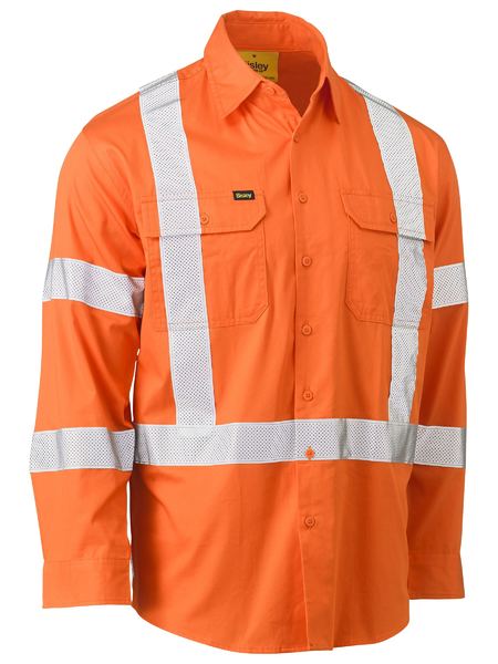 Bisley BS6166XT X Taped Biomotion Hi Vis Cool Lightweight Drill Rail Shirt