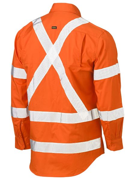 Bisley BS6166XT X Taped Biomotion Hi Vis Cool Lightweight Drill Rail Shirt