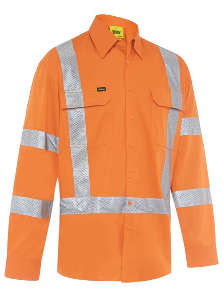 Bisley BS6166XT X Taped Biomotion Hi Vis Cool Lightweight Drill Rail Shirt