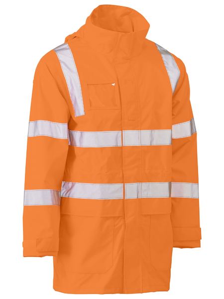 Bisley BJ6964T Taped Hi-vis Rail Wet Weather Jacket-Orange