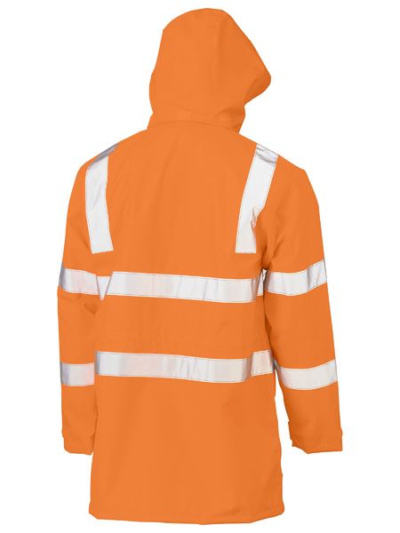 Bisley BJ6964T Taped Hi-vis Rail Wet Weather Jacket-Orange