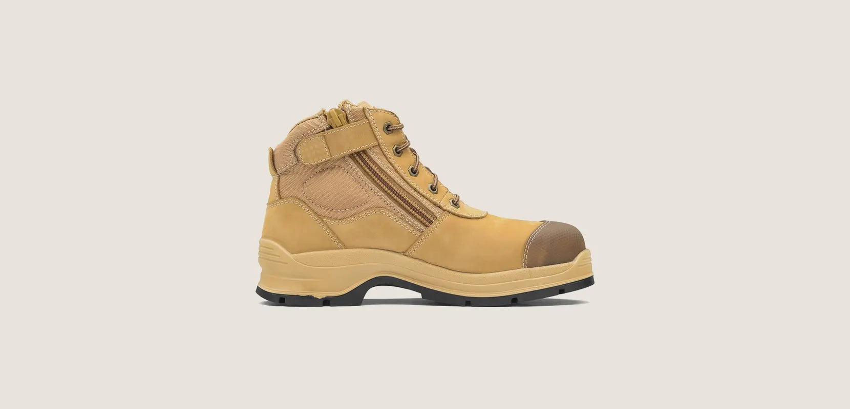 Blundstone 318 Unisex Zip Up Safety Boots-Wheat