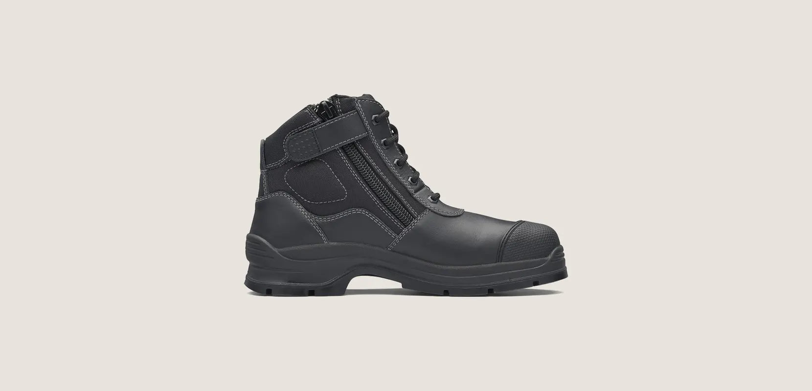 Blundstone 319 Unisex Zip Up Safety Boots-Black
