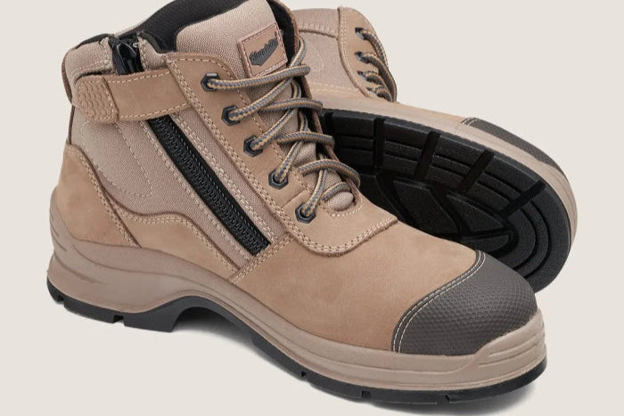 Blundstone 325 Unisex Zip Up Series Safety Boot-Stone