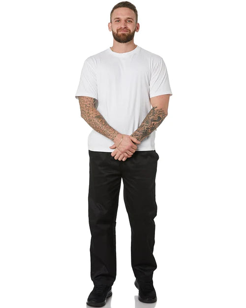 DNC 1501 Polyester Cotton Drawstring Chef Pants - Black