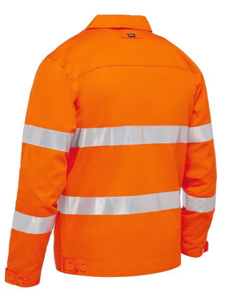 Bisley BJ6919T Taped Hi-vis Drill Jacket With Liquid Repellent Finish-Orange