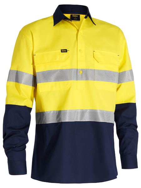 Bisley BSC6415T X Airflow™ Closed Front Taped Hi-vis Ripstop Shirt