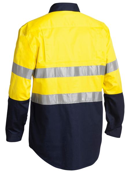 Bisley BSC6896 Two Tone Hi-vis Cool Lightweight Closed Front L/S Shirt 3M Tape