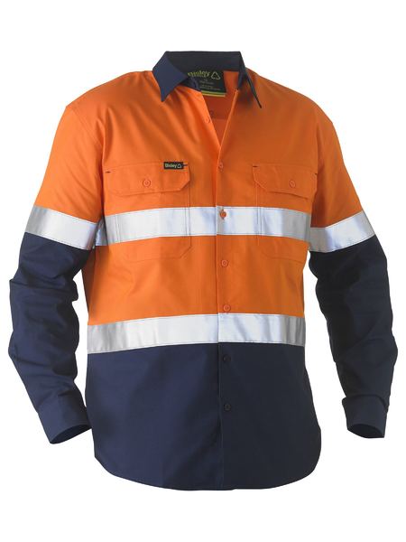 Bisley BS6996T Taped Two Tone Hi-vis Recycled Drill Shirt