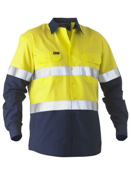 Bisley BS6996T Taped Two Tone Hi-vis Recycled Drill Shirt