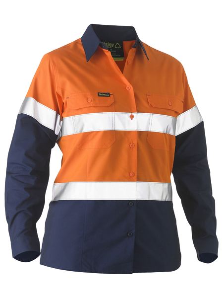 Bisley BL6996T Recycle Women's Taped Two Tone Hi-vis Drill Shirt