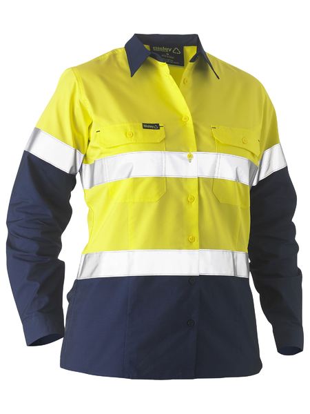 Bisley BL6996T Recycle Women's Taped Two Tone Hi-vis Drill Shirt