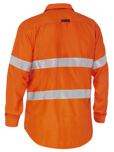 Bisley BS8339T Apex 160 Taped Hi-vis Fr Ripstop Vented Shirt-Orange