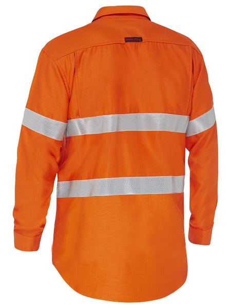 Bisley BS8439T Apex 185 Taped Hi-vis Ripstop Fr Vented Shirt-Orange