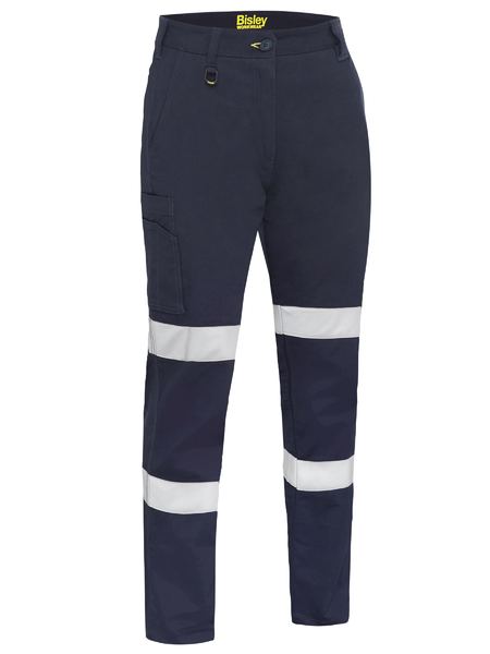 Bisley BPLC6008T Women’s Taped Stretch Cotton Drill Cargo Pants-Navy