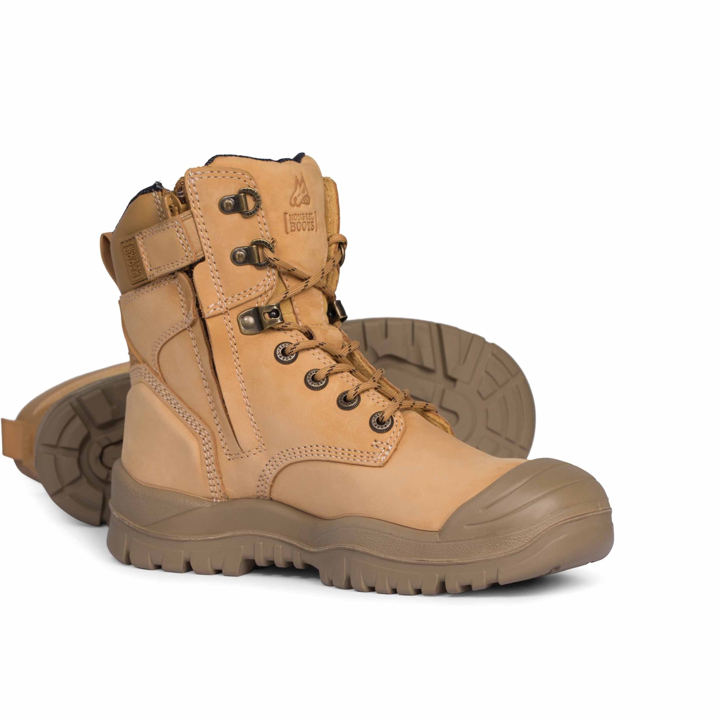 Mongrel 561050 Wheat High Leg Zipsider Safety Boot With Scuff Cap