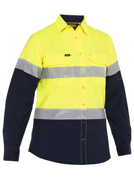 Bisley BL6491T Women's X Airflow™ Hi-Vis Taped Stretch Ripstop Shirt