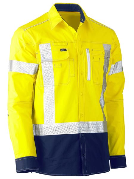 Bisley BS6177XT Flex & move™ Two Tone X-back Hi-vis Stretch Utility L/S Shirt