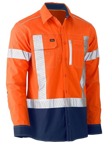 Bisley BS6177XT Flex & move™ Two Tone X-back Hi-vis Stretch Utility L/S Shirt