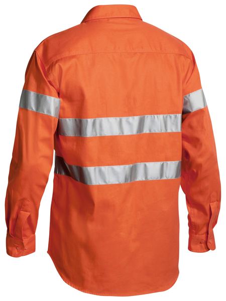 Bisley BT6482 Hi-vis 3m Reflective Tape Men's Drill L/s Shirt-Orange