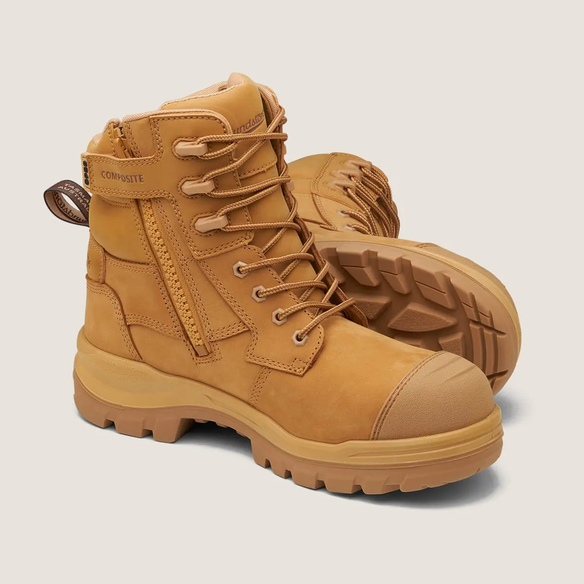 BLUNDSTONE 8560 UNISEX ROTOFLEX SAFETY BOOTS-WHEAT