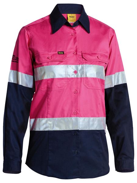 Bisley BL6896 Women's Taped Hi Vis Cool Lightweight Drill Shirt