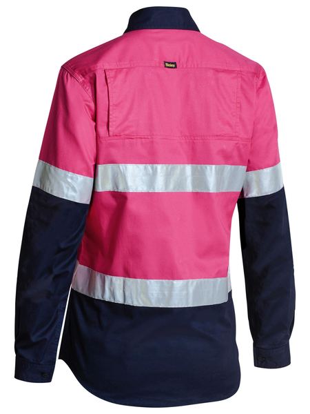 Bisley BL6896 Women's Taped Hi Vis Cool Lightweight Drill Shirt