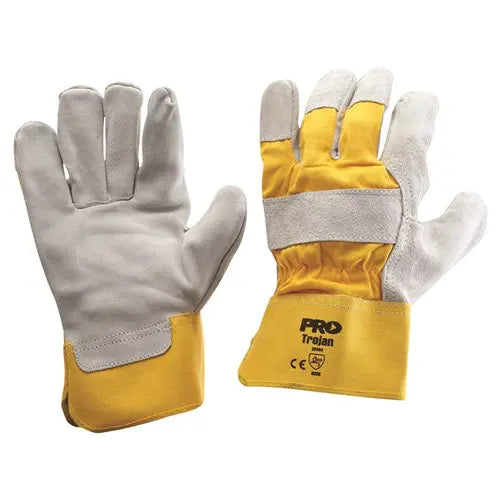Pro Choice 940GY Yellow/Grey Leather Gloves Large-12 Pairs