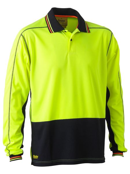 Bisley BK6219 Two Tone Hi-vis Polyester Mesh L/s Polo Shirt