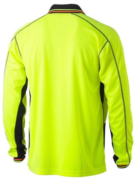 Bisley BK6219 Two Tone Hi-vis Polyester Mesh L/s Polo Shirt