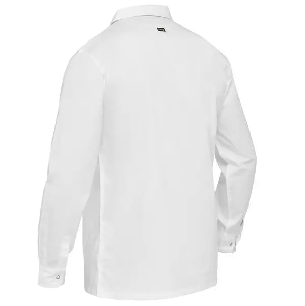 Bisley BS6404 V-neck Long Sleeve Shirt-White