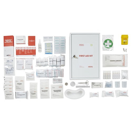 MEDIQ FAEWM- Essential Workplace Response First Aid Kit In Metal Wall Cabinet