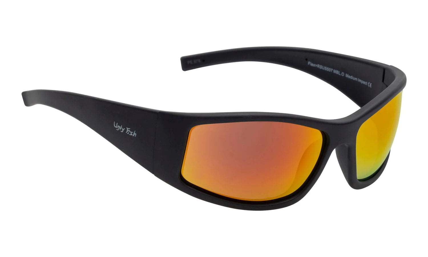Ugly Fish RSU5507 MBL.O Flex Safety Sunglasses - Matt Black Frame/Orange Revo Lens