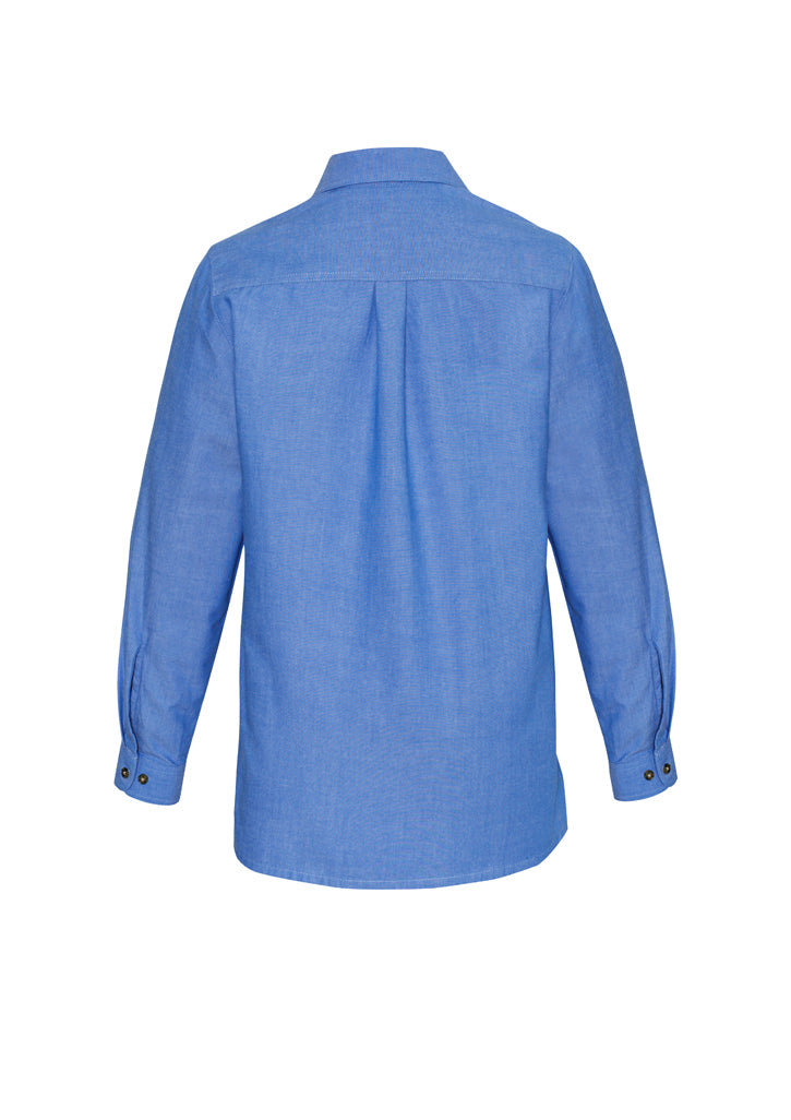 Biz Collection LB6201 Ladies Wrinkle Free Chambray Long Sleeve Shirt Chambray Blue