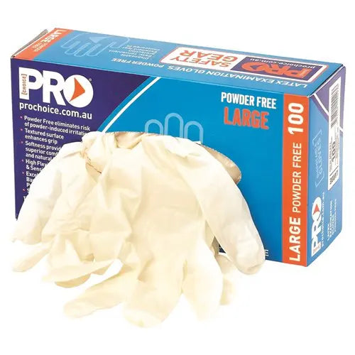 Pro Choice MDLPF Disposable Latex Powder Free Gloves – Box Of 100