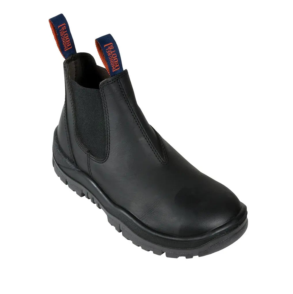 Mongrel 916020 Unisex Kip Elastic Sided Non Safety Boots-Black