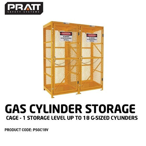 Pratt Safety PSGC18V Gas Cylinder Storage Cage. 1 Storage Level Up To 18 G-sized Cylinders
