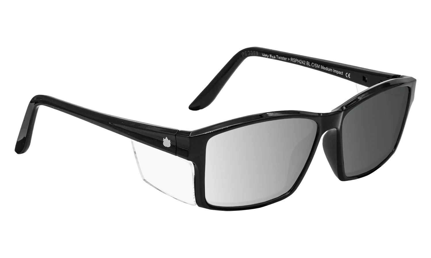 Ugly Fish RSPH242 BL.C/SM Twister Photochromic Safety Glasses-Black Frame/Smoke Photochromic Lens
