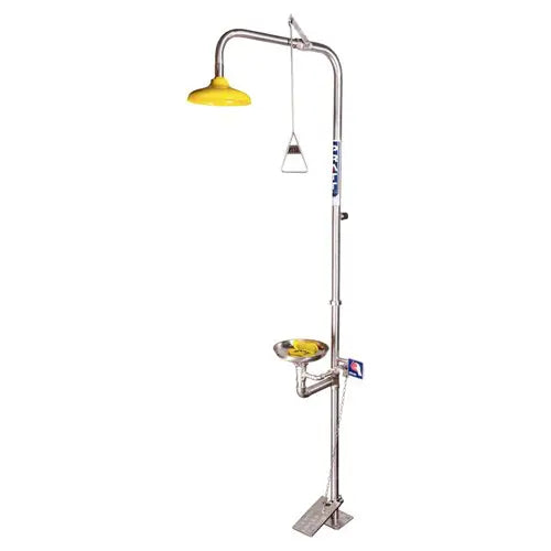 Pratt Safety SE607 Combination Shower with Triple Nozzle Eye & Face Wash with Bowl & Foot Treadle