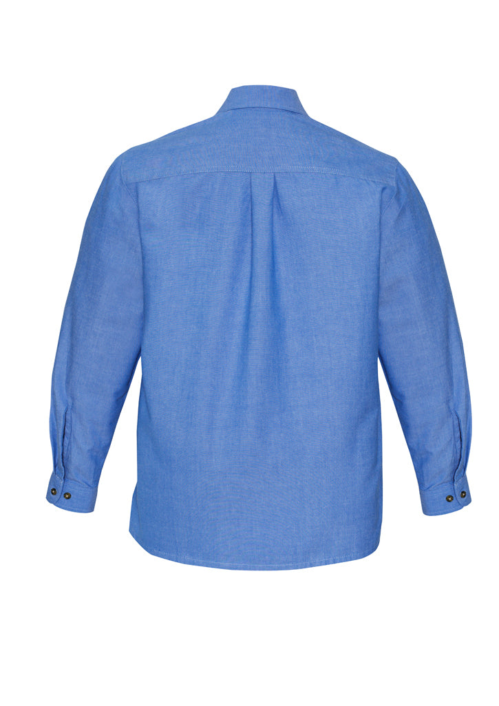 Biz Collection SH112 Men's Wrinkle Free Chambray Long Sleeve Shirt - Chambray Blue