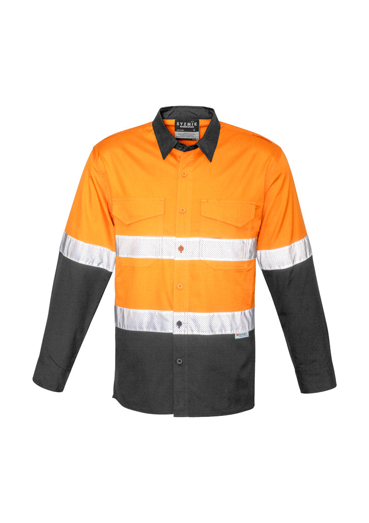 Syzmik ZW129 Men's Rugged Cooling Taped Hi-Vis Spliced L/S Shirt